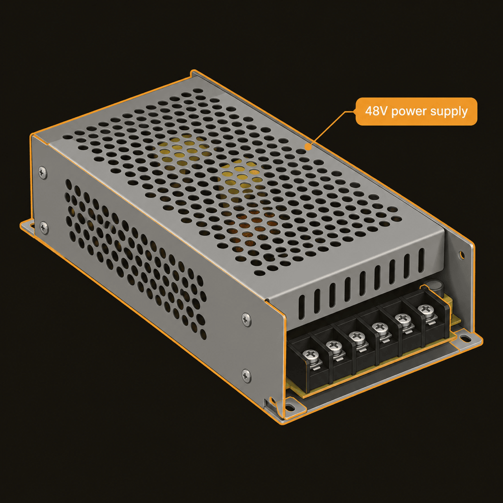 The 48 V supply feeding the zone