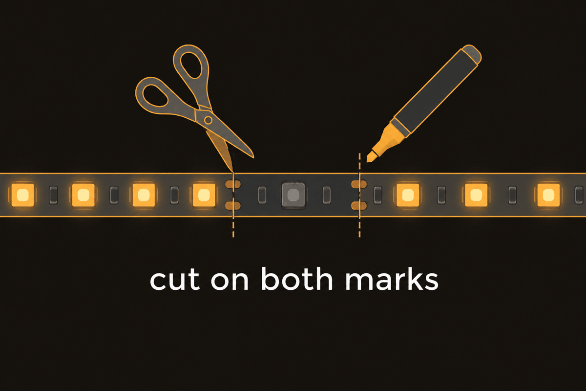 Cutters at the marked cut line either side of a dead segment