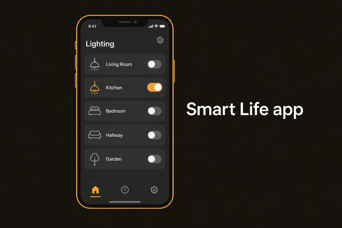 Phone running the Smart Life app to test the zone